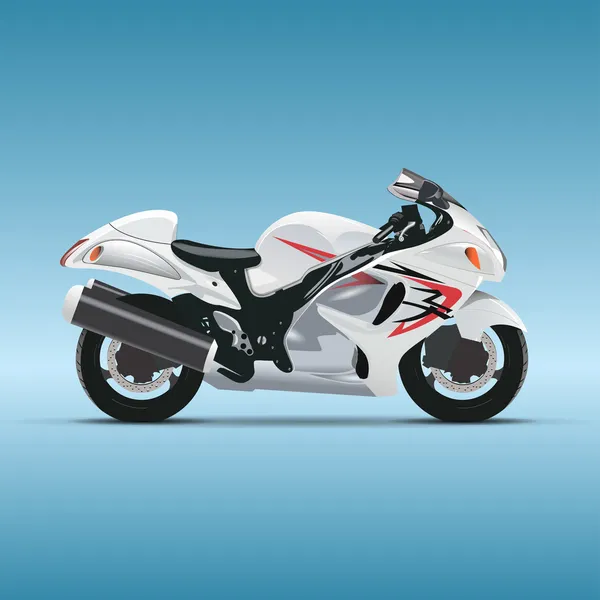 蓝色背景上的矢量摩托车 — 图库矢量图片