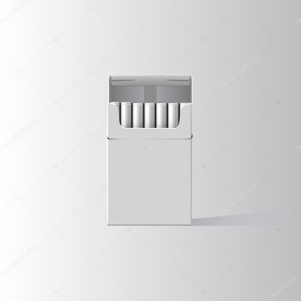 Pack of cigarettes on white.
