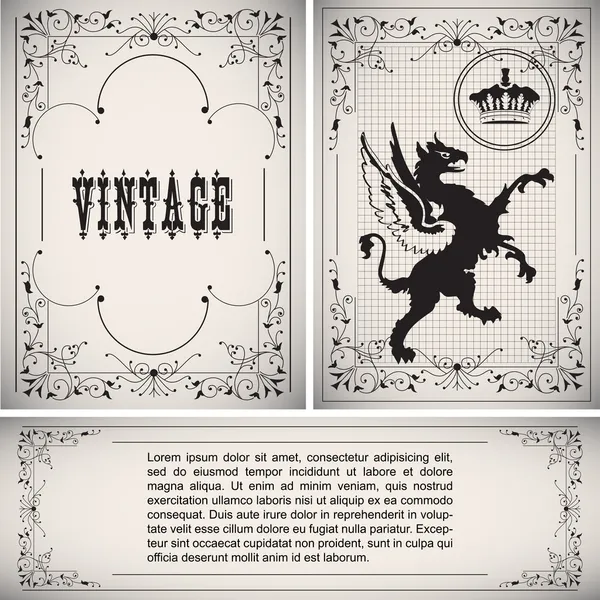 Frontera vectorial vintage — Archivo Imágenes Vectoriales