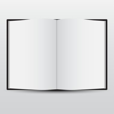 White opened book with blank pages. Vector. clipart