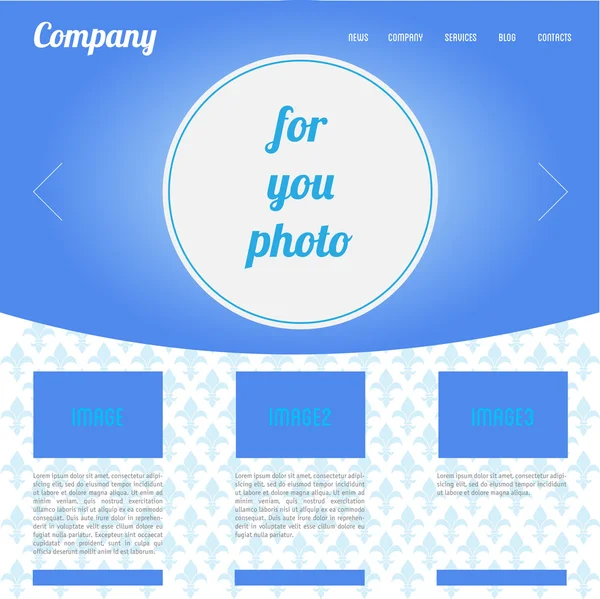 Web design vector blue template, easy editable — Stock Vector