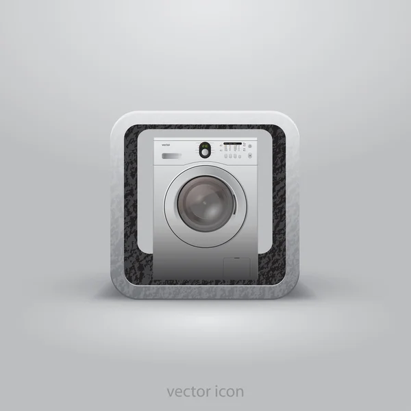 Vector Máquina de lavar ícone app. Eps10 — Vetor de Stock