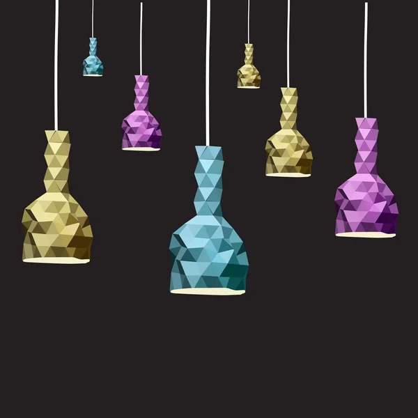 Set di lampade astratte, illustrazione vettoriale — Vettoriale Stock