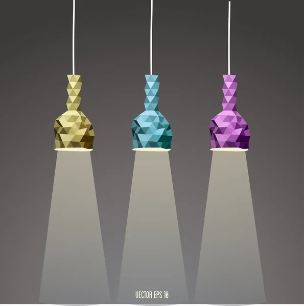 Set di lampade astratte, illustrazione vettoriale — Vettoriale Stock