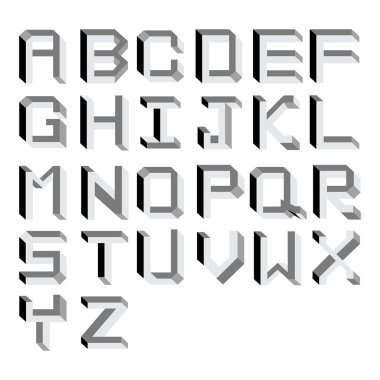 vektör imkansız alfabe. tür illüstrasyon