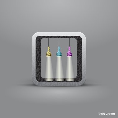 Vector light app icon with gray background. clipart