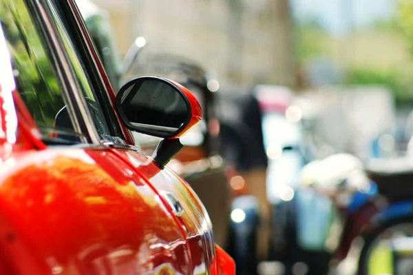 stock image Red Car mirror background