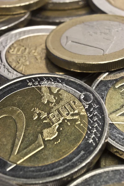 Aşırı makro euro coins — Stok fotoğraf