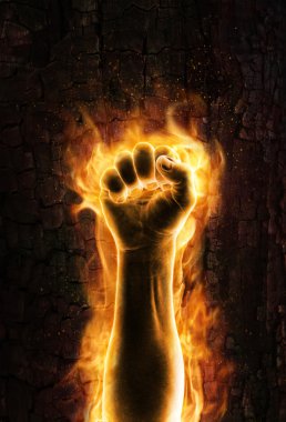 Fist of fire clipart