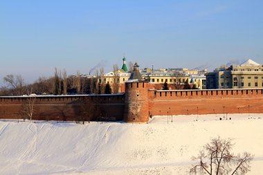 Taynitskaya Tower Nizhny Novgorod Kremlin, winter clipart