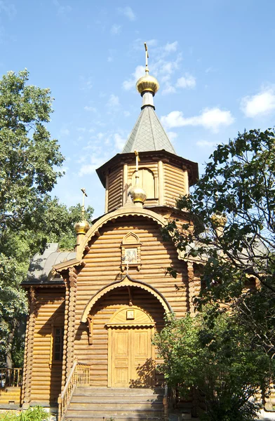 나무 정통 교회 Derzhavnaya, 모스크바, 러시아 — 스톡 사진