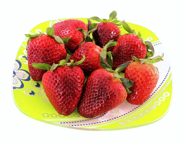 Strawberries on a plate — Stock Photo, Image