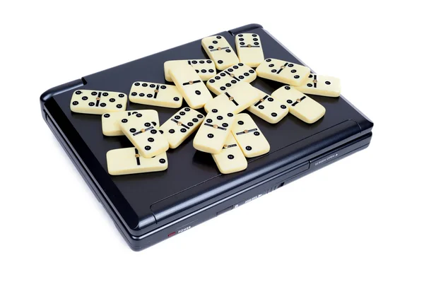 Domino on DVD player — Stock Photo, Image