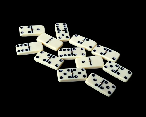 Domino izolovaných na černém pozadí — Stock fotografie
