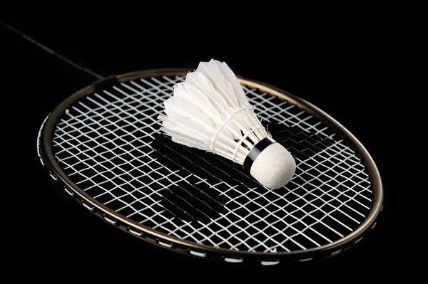 Badminton racket and shuttlecock Royalty Free Stock Images