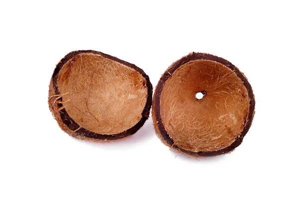 De shell van een kokosnoot geïsoleerd op witte achtergrond — Stockfoto