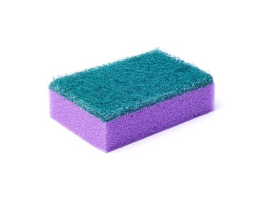 The purple sponge for cleaning isolated on white background clipart