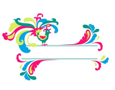 Colorful bird clipart