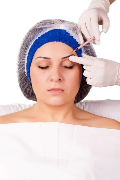 Kosmetická procedura botox injekce — Stock fotografie