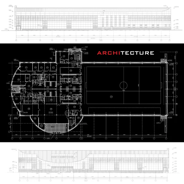 Konzeptioneller architektonischer Hintergrund (Vektor) — Stockvektor