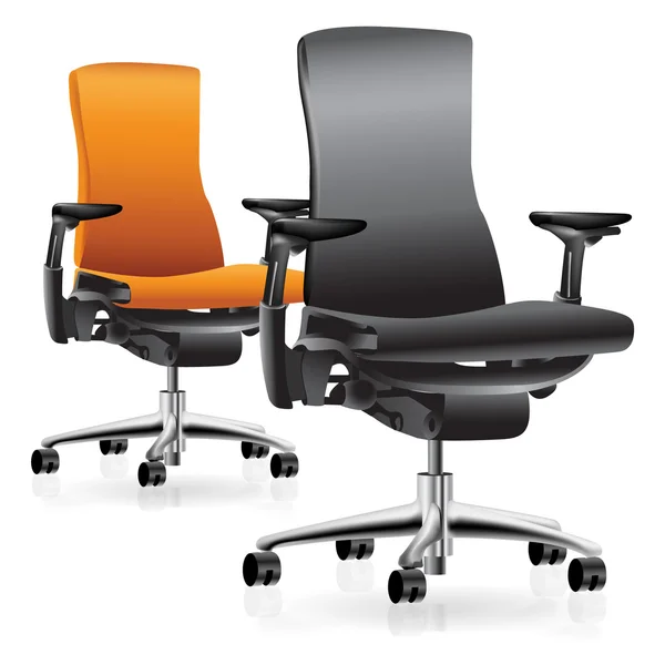 Ensemble de deux chaises de bureau — Image vectorielle