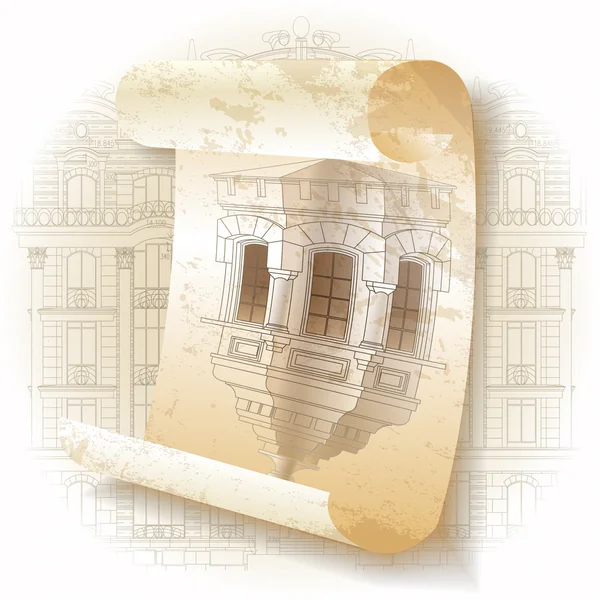 Грандж архітектурні фонові рулони технічних малюнків — стоковий вектор