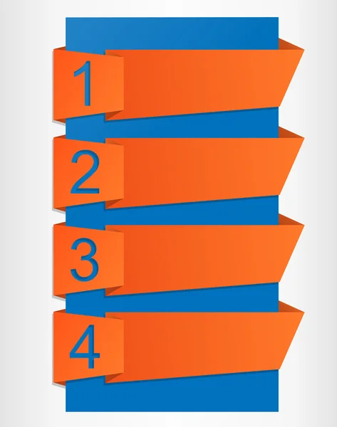 Set di etichette Origami con numeri da 1 a 4 — Vettoriale Stock