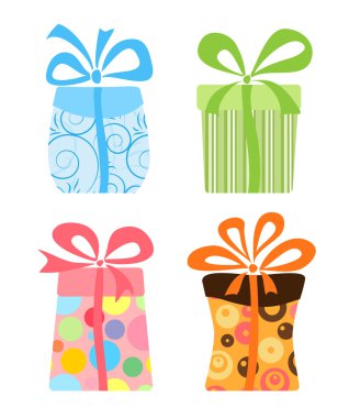 Cute gift boxes collection clipart