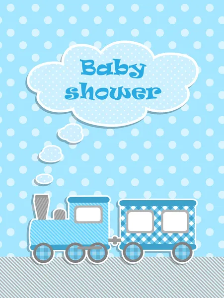 Baby shower voor jongen met scrapbook elementen — Stockvector