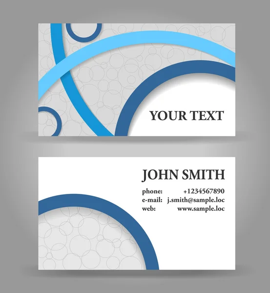 Blue and gray modern business card template. — Stock Vector