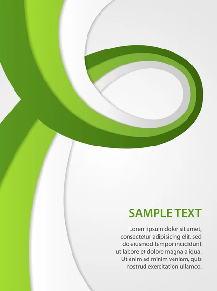 Fond d'entreprise avec ruban vert et blanc — Image vectorielle