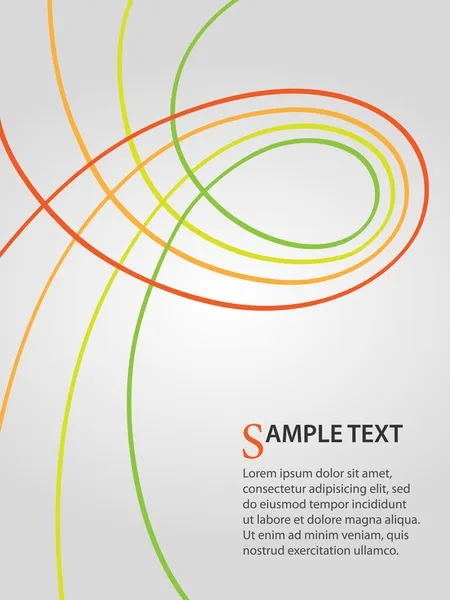 Fond d'entreprise avec des courbes vertes et orange — Image vectorielle