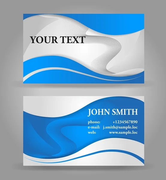 Modelo de cartão de visita azul e cinza — Vetor de Stock
