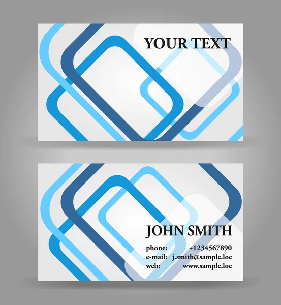 Modelo de cartão de visita moderno azul e cinza . — Vetor de Stock