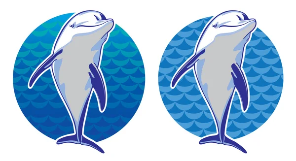 Delfino nel mare — Vettoriale Stock