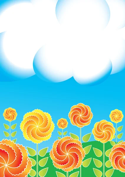 Fleurs contre le ciel — Image vectorielle