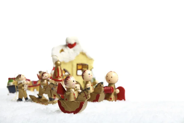Dřevěné vánoční ozdoby — Stock fotografie