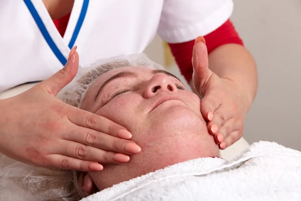 Face peeling and massage — Stock Photo, Image