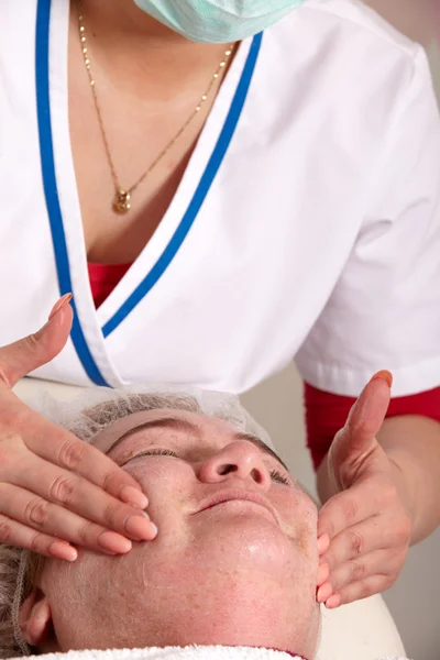 Face peeling and massage — Stock Photo, Image