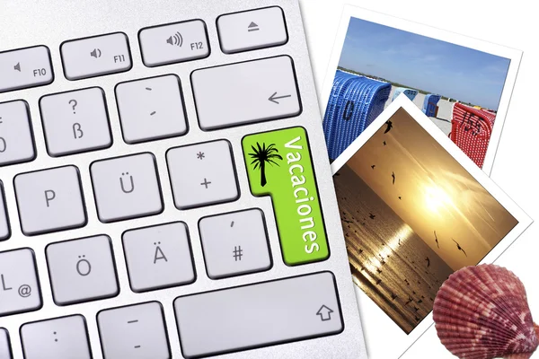 Computer button with label Vacaciones — Stock Photo, Image