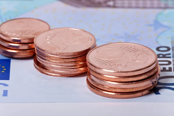 Euro coins stacks — Stock Photo, Image