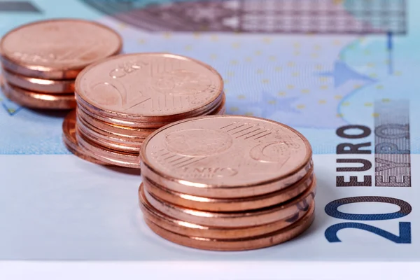 Euro coins stacks — Stock Photo, Image