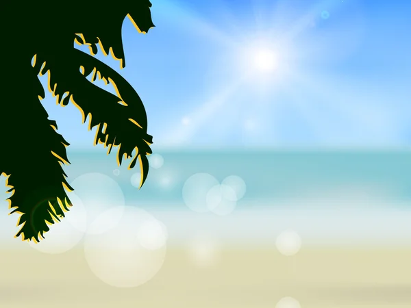夏威夷海滩。热带海滩矢量插画. — 图库矢量图片