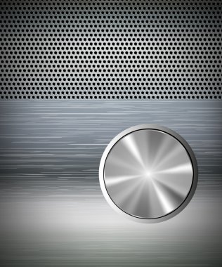 Power button on a metal background clipart