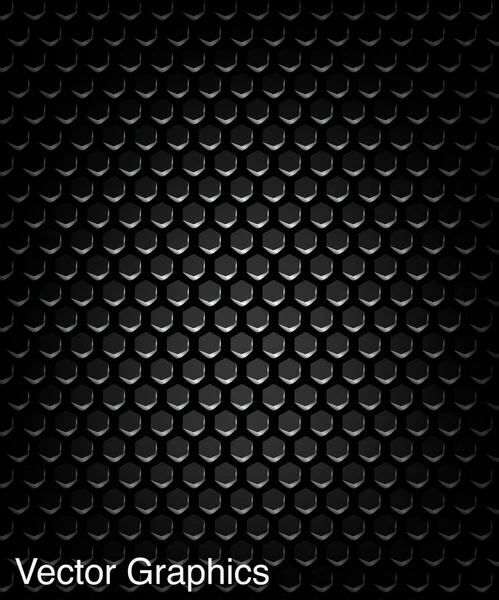 Schwarzer Lautsprechergrill, Metallhintergrund, abstrakte Textur. — Stockvektor