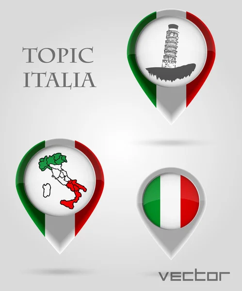 Topic ITALIA Map Marker — Stock Vector