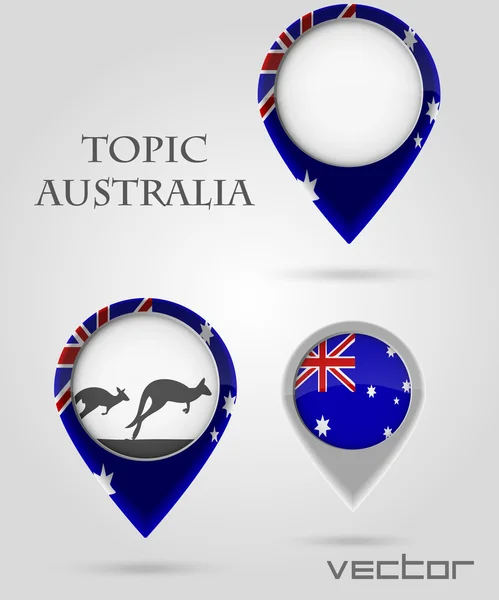 主题澳大利亚地图标记 — 图库矢量图片