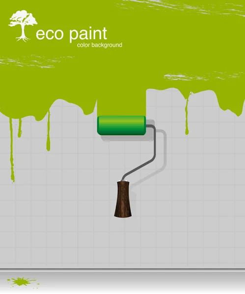 Vektorritning eco paint-roller — Stock vektor