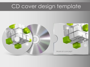CD Cover Design with 3D Presentation Template | Everything is Organized in Layers Named Accordingly | To Change the Cover Design use the Cd and Cover Design Layers clipart