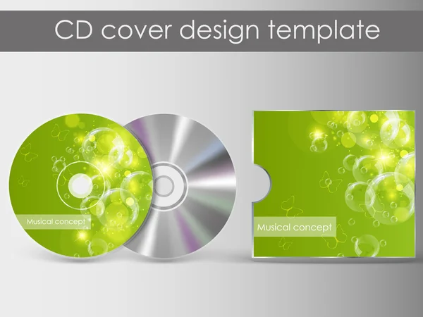 stock vector CD Cover Design with 3D Presentation Template | Everything is Organized in Layers Named Accordingly | To Change the Cover Design use the Cd and Cover Design Layers